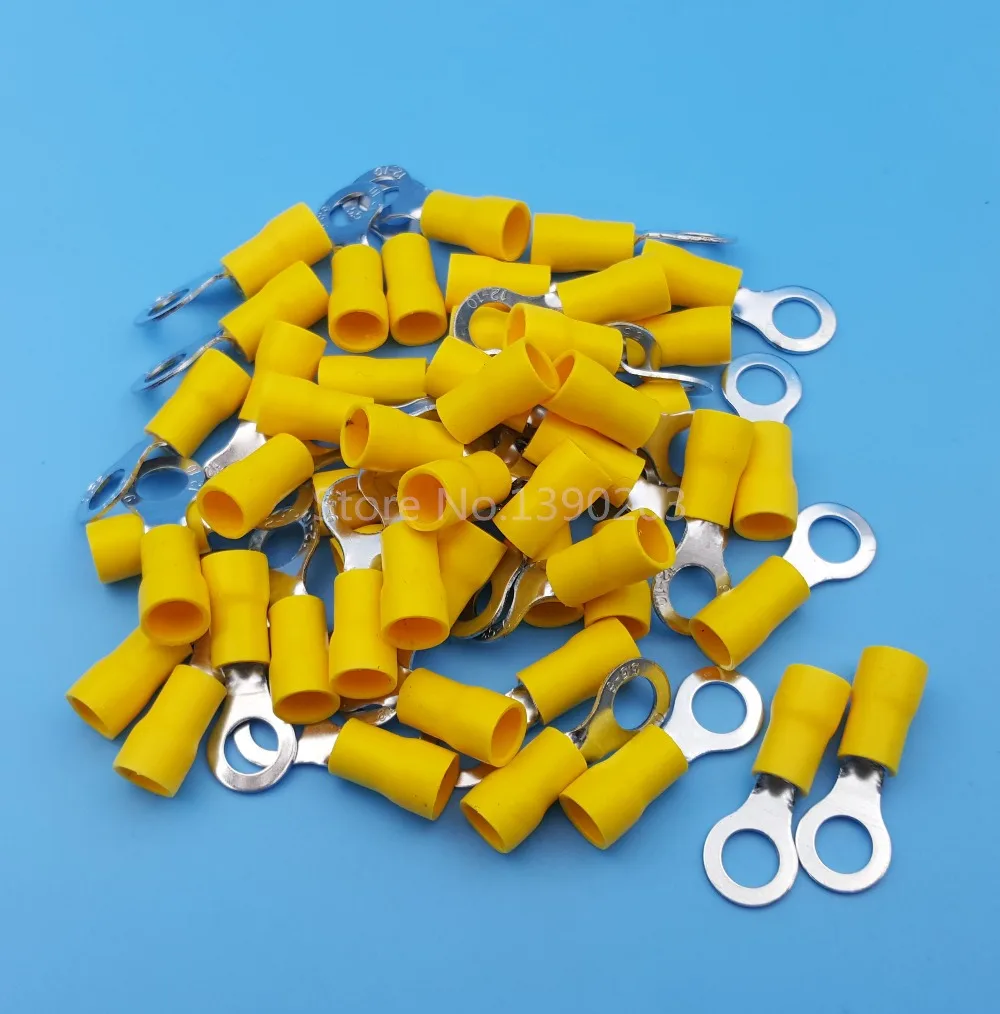 

500Pcs Yellow RV5.5-6 Ring Circular Pre-Insulating 12~10AWG Wire Crimp Terminals