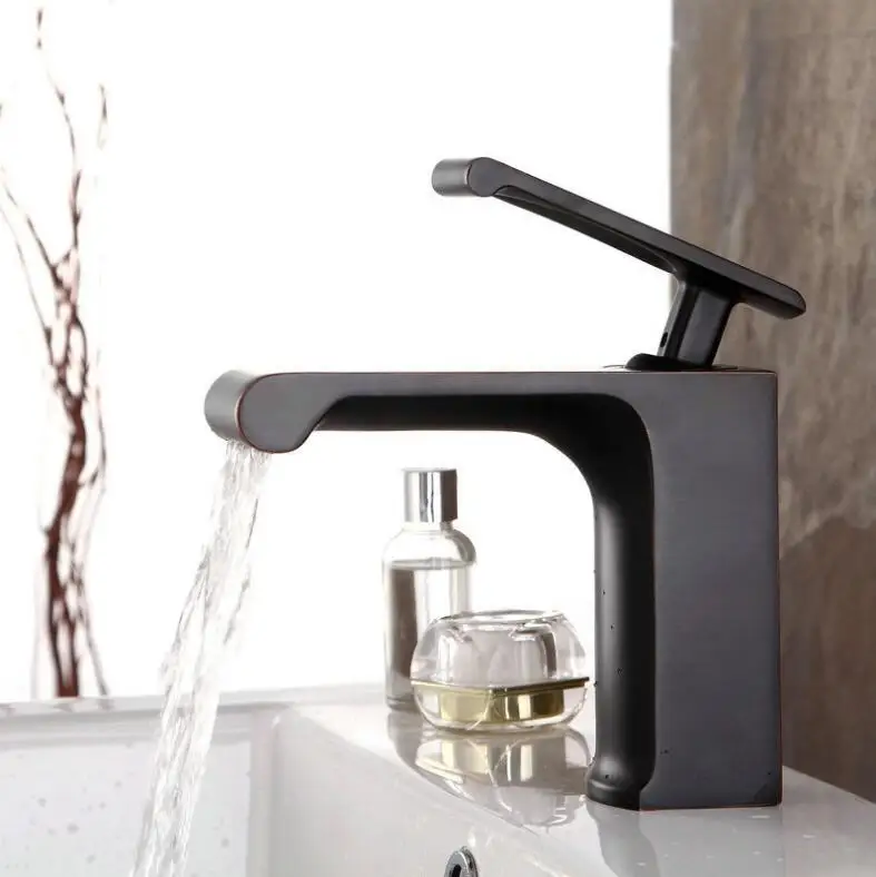 

new high quality brass material ORB finish single lever bathroom single lever water fall sink tap basin faucet