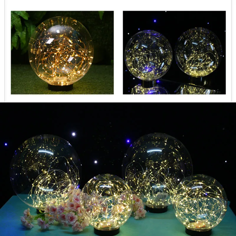 hanging New LED fantasy starry transparent acrylic ball copper wire luminous ball props wedding decorative ball star road lead