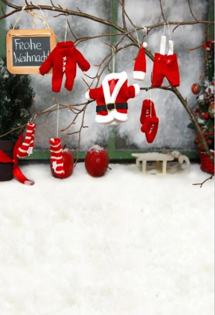 5x7ft Red Clothes of Santa Claus Photography Backdrops Photo Props Studio Background