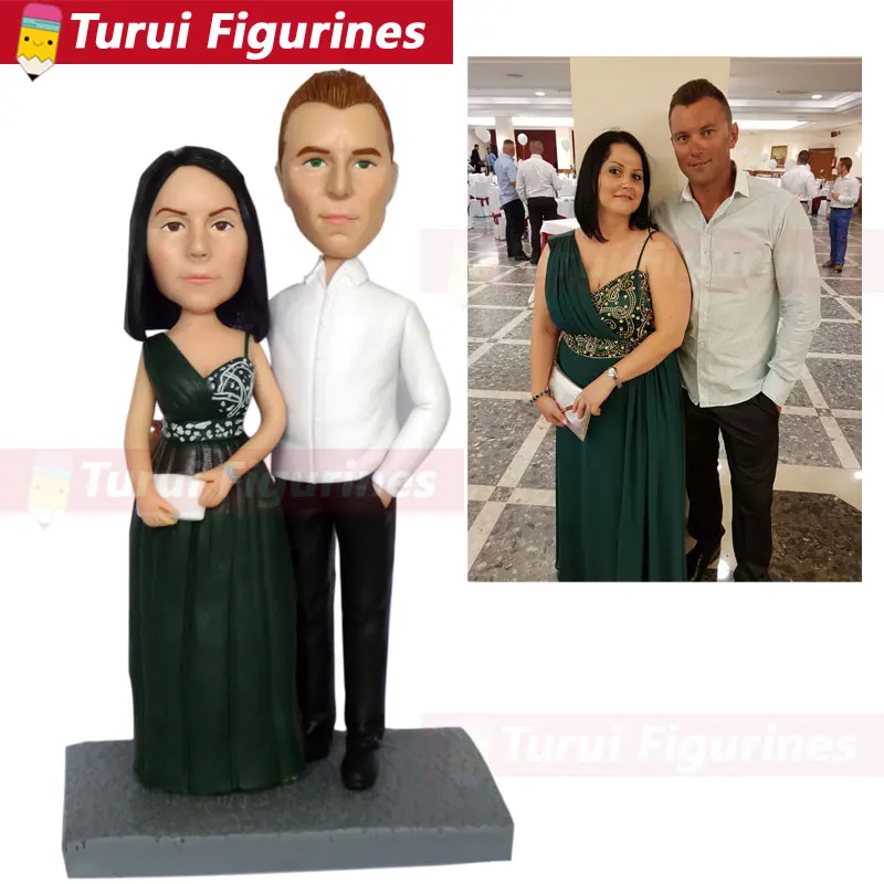 statuette from pictures custom bobblehead for couple husband and wife's bobble head dolls from photograph Personal Sculpture