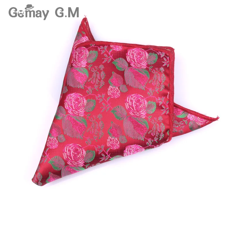 Men Handkerchief Floral Jacquard Pocket Square For Gift Wedding Vintage Hankies for Pocket Towel Suits Chest Towel 25 x 25 cm