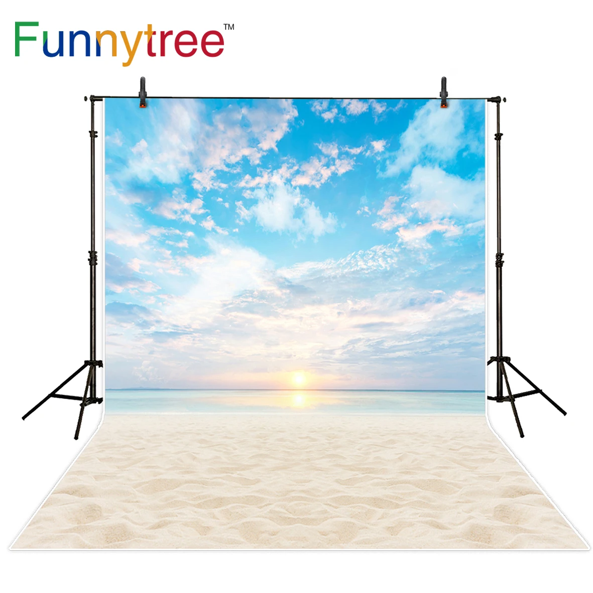 Funnytree photography backdropsColored beach sunset photocall photography studio funds