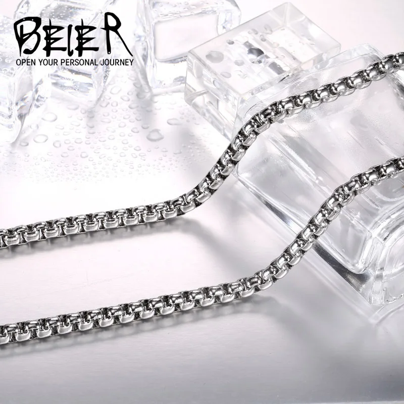 Beier Stainless Steel Necklace Twist  2.5mm-5.5mm Trendy Chain Necklace Boy Men Cool  necklace chain LLBN1010