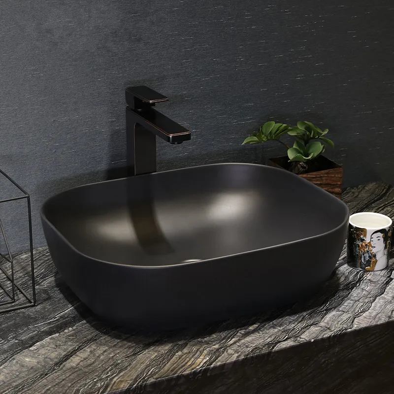 

Black oval Europe style chinese washbasin sink Jingdezhen Art Counter Top ceramic wash basin bathroom sink shampoo sink