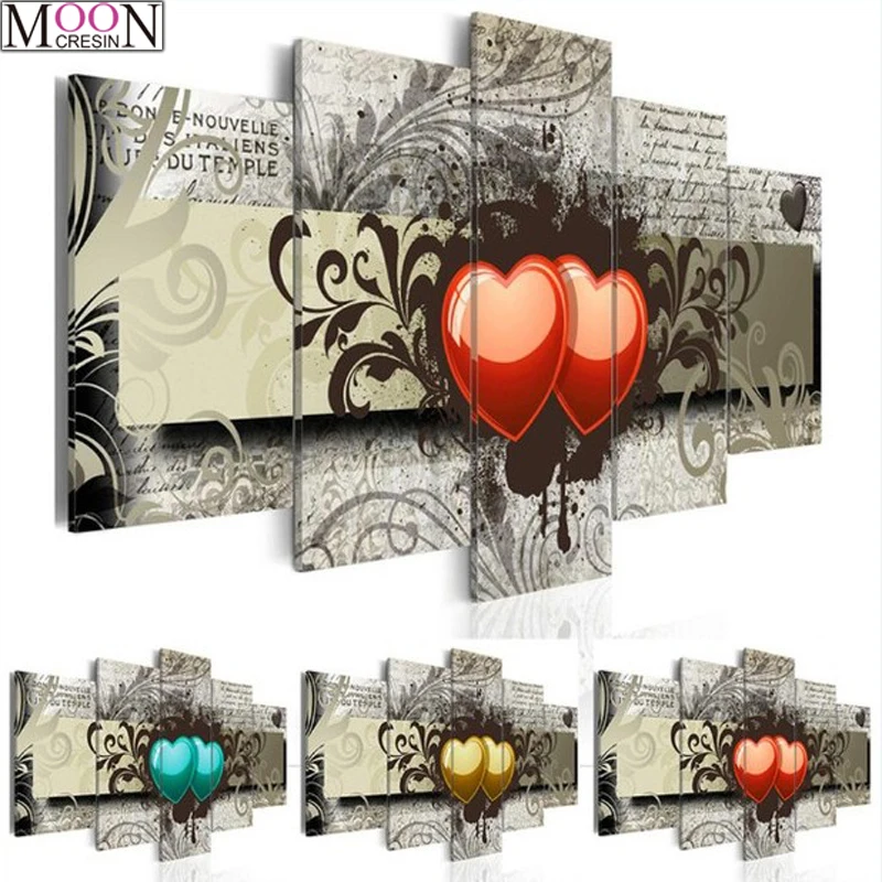 

Triptych 5PC DIY Diy Diamond Painting Cross Stitch Abstract Fashion Diamond Mosaic Full Diy 5D Diamond Embroider Multi Christmas