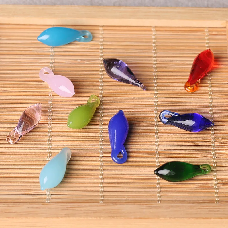 5pcs/lot 7mmx20mm Lampwork Glass Beads Water Drop Colored Glass Beads Big Hole 2mm Bead for Necklace Earrings DIY Jewelry Making