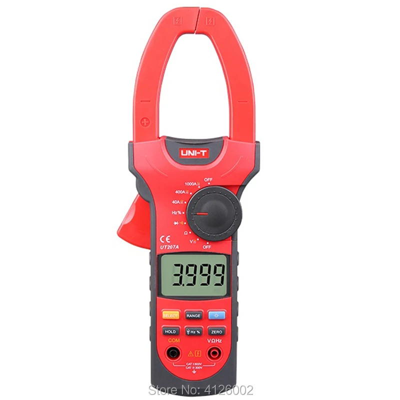 Цифровые клещи UNI-T UT207A/ UT208A/ UT209A 1000A; Амперметр переменного/постоянного тока, резистор/конденсатор/частотный/температурный тест