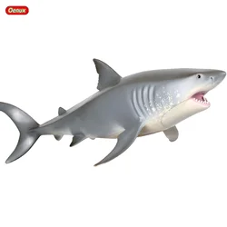 Oenux Sea Life Animals Great White Shark Simulation Marine Big Shark Action Figures PVC Model Lifelike Educational Toy For Kids