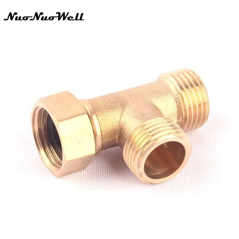 

1pcs NuoNuoWell Brass 1/2" Female to 1/2" Male 3 Way Hose Connector Garden Irrigation Watering Metal Adapter Gas Pipe Coupler