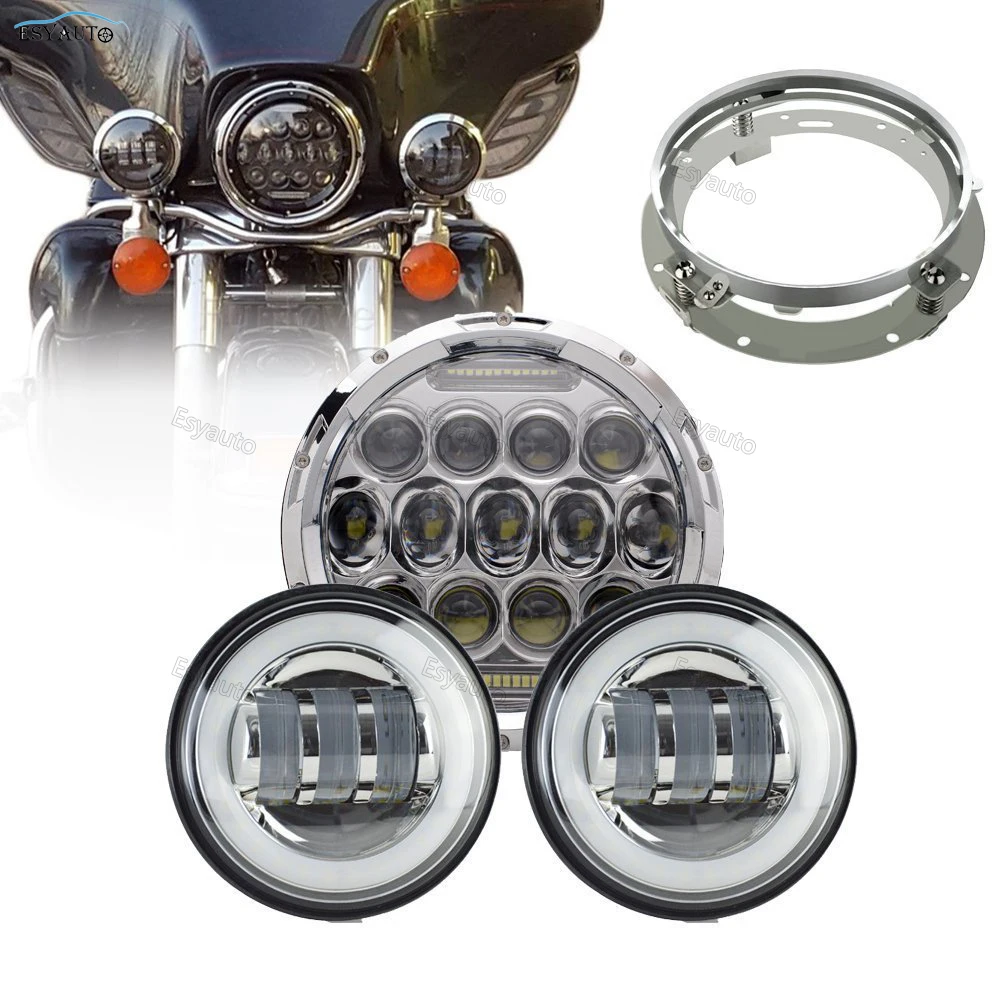 7 inch headlight 4.5 inch 30W White Auxiliary Passing angel eye fog lights 7'' Mounting Bracket Ring