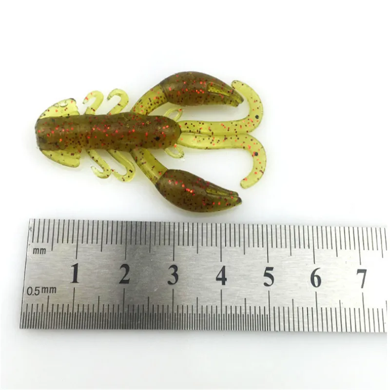 Fishinapot 5 Stks/partij Zachte Aas Wobbler Garnalen 50Mm 2.1G Vissen Lokken Siliconen Kunstmatige Quaility Nep Aas Zachte Worm voor Bas