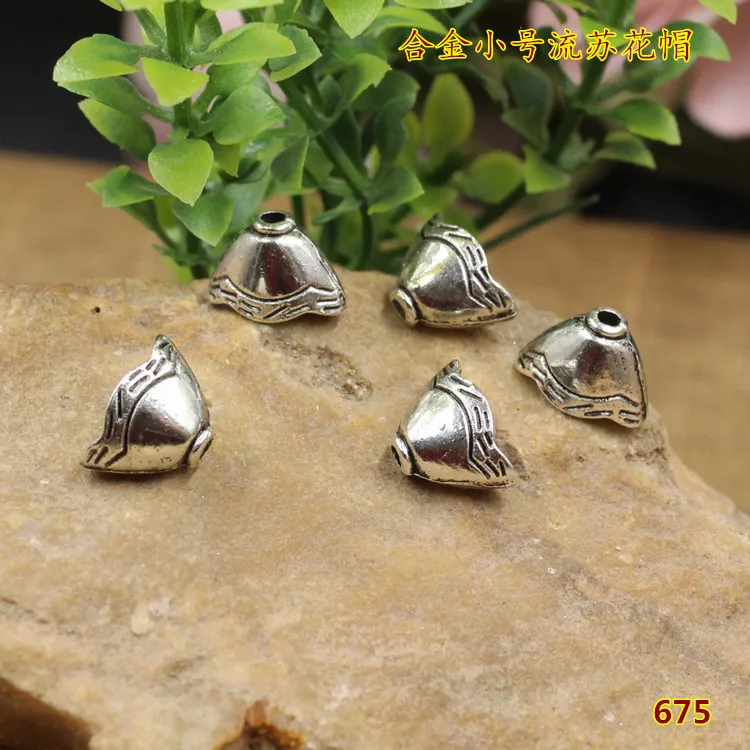 30pcs/lot Alloy Earring Jackets Receptacle 12x8mm Tibetan Silver Earrings Beads Caps Tassel End Caps DIY Jewelry Making Findings
