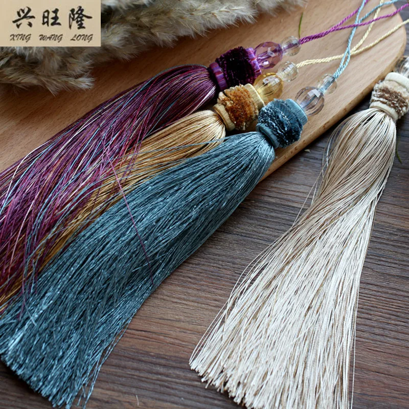 XWL 10Pcs/lot 44cm Long Handmade Curtain Key Tassel Fringe Hanging Cord Tassel Curtain Accessories DIY Sofa Cloth Valance Decor