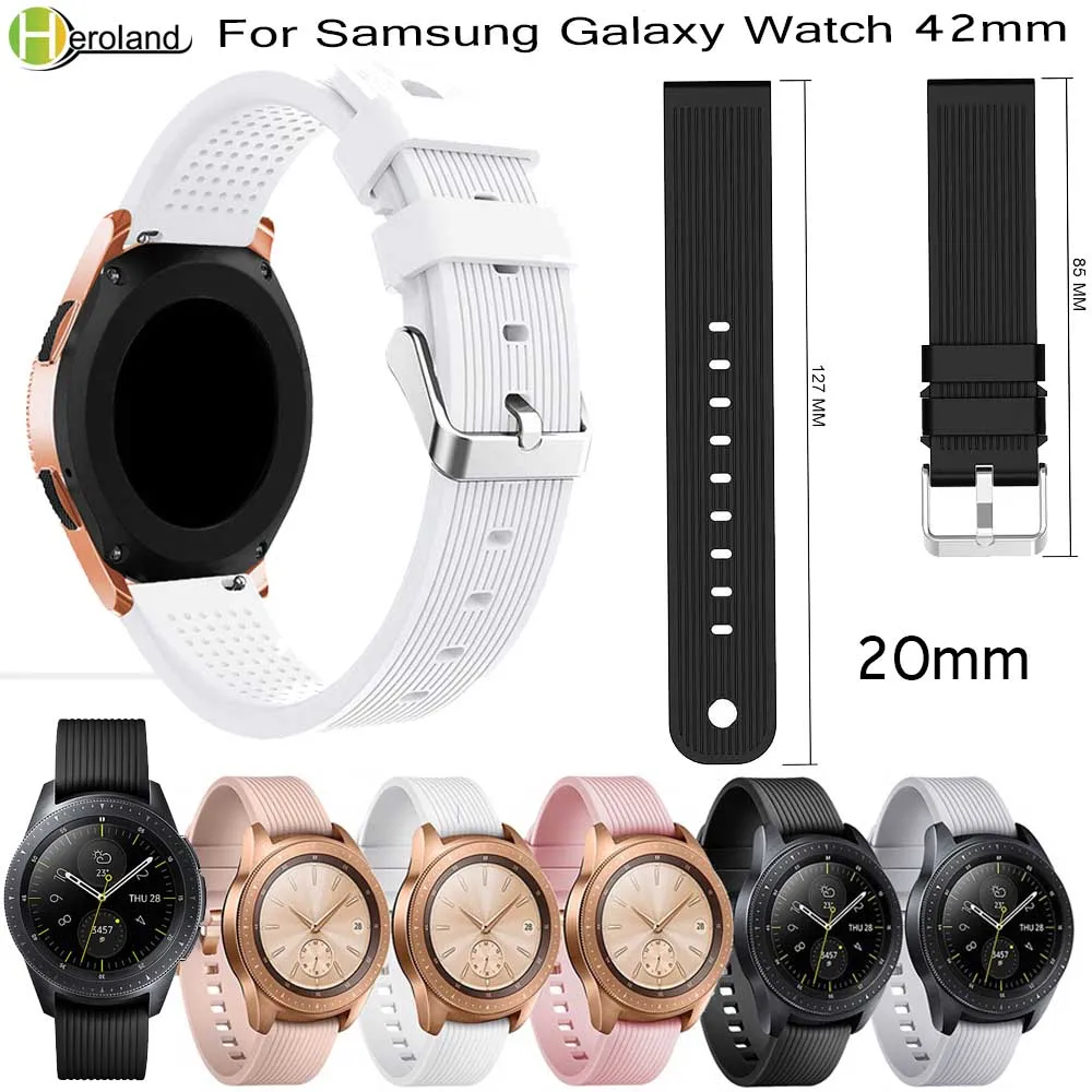 

20mm Watch Strap Band Silicone For Samsung Gear sport S2/S4 Galaxy Watch 42mm for huami amazfit bip Strap for Huawei Watche 2