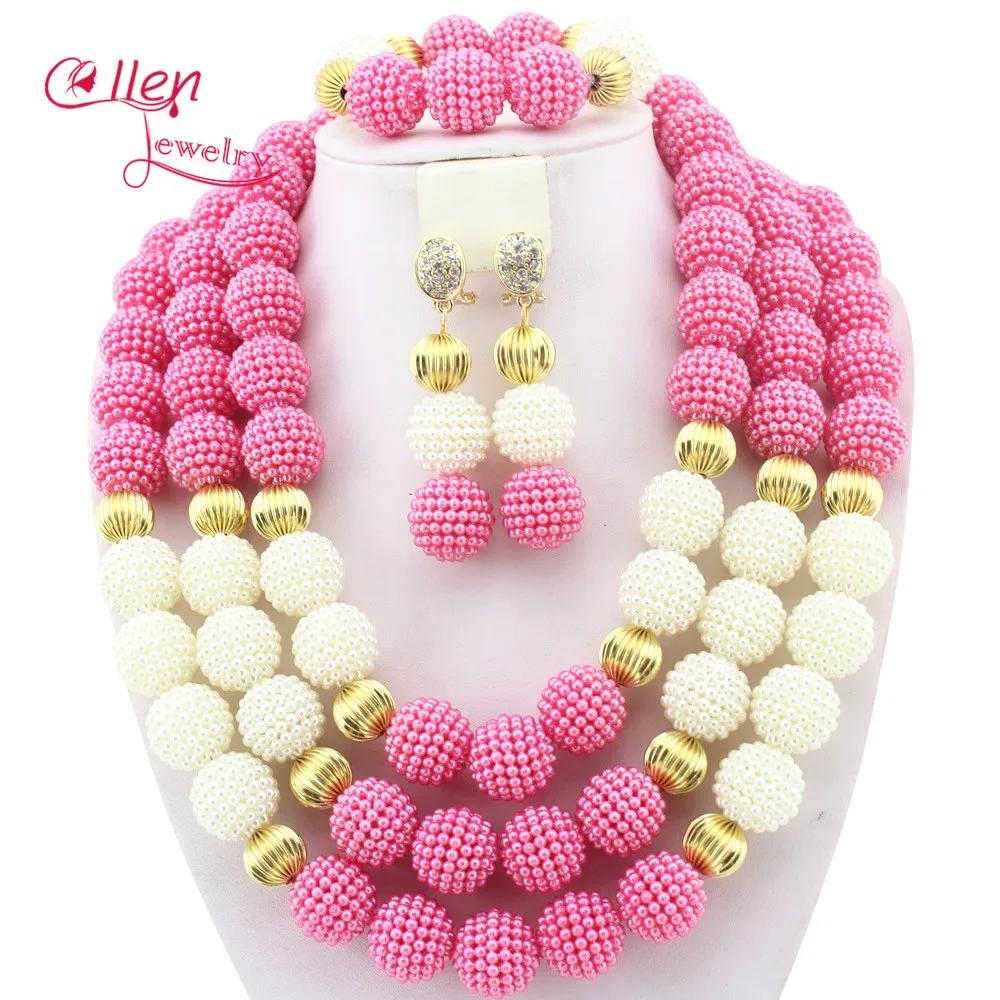 Amazing!!! African Jewelry Sets Indian Nigerian Beads Wedding Jewelry Set Luxury Bridal Jewelry Set Free Shipping E1069