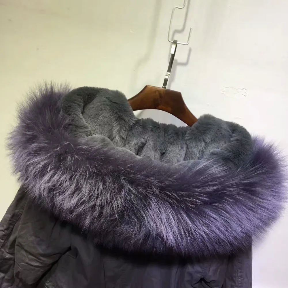 Alle Grijs Faux Bont Gevoerd Lange Parka Grote Fur Hooded Overjas Voor Vrouwen & Mannen