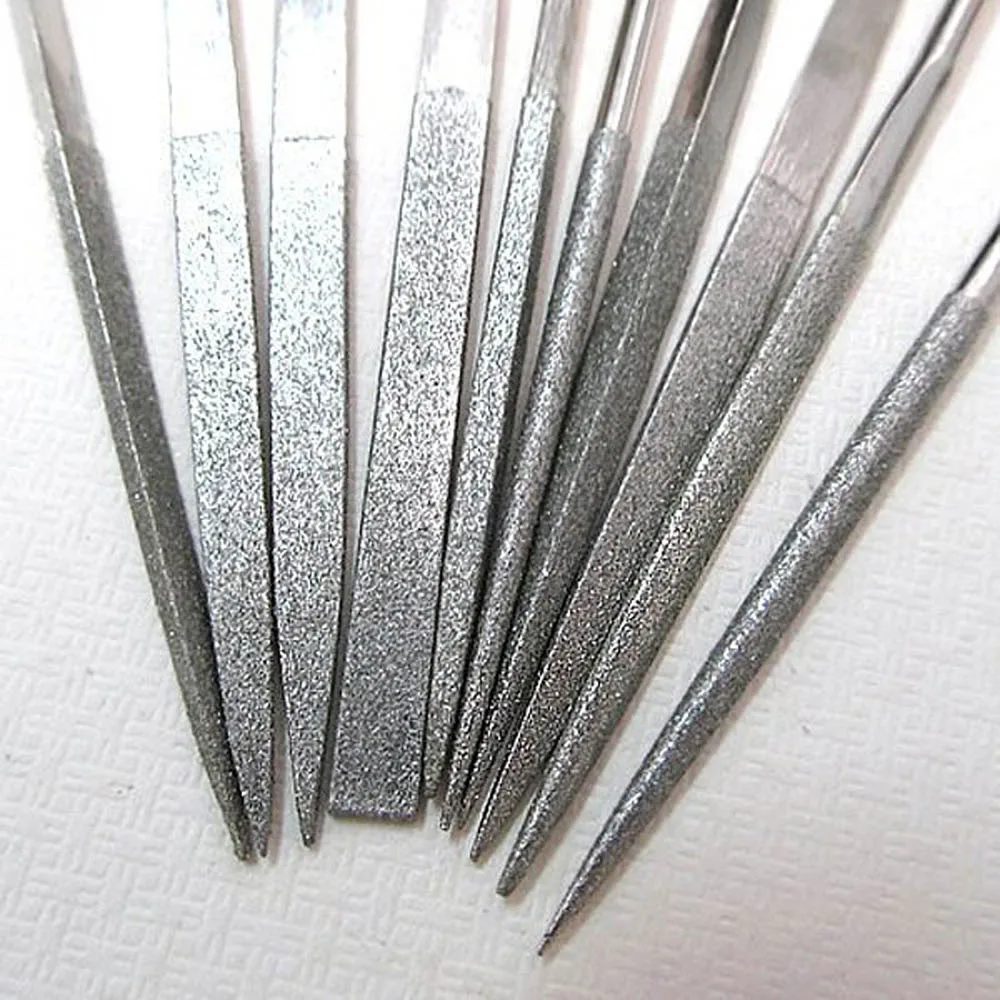 เพชรเข็ม10PC 140มม.เข็มชุด Alat Tukang สำหรับแก้วเซรามิคอัญมณีหินงานอดิเรกและงานฝีมือ