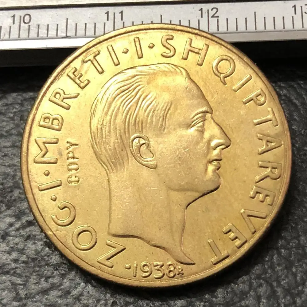 1938 Albania 50 Franga Ari-Zog I Gold Copy Coin