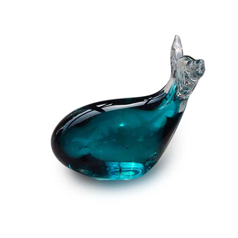 Blue Tropical Crystal Fish Glass Sculpture Modern Art Favor Glass Whale Gift Artwork Home Decoration Glaze Figurines & Miniature