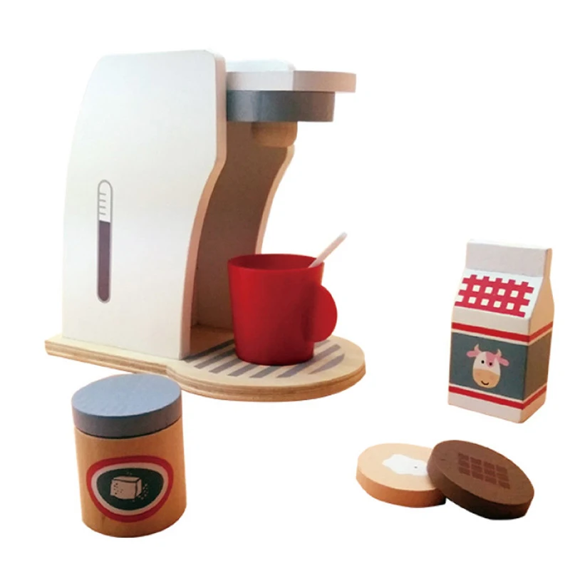 Huis Speelgoed Houten Koffiemachine Ontbijtcombinatie Afternoontea Vroege Educatie Simulatie Speelgoed Kinderen Chef-Kok Speelgoed Cadeau