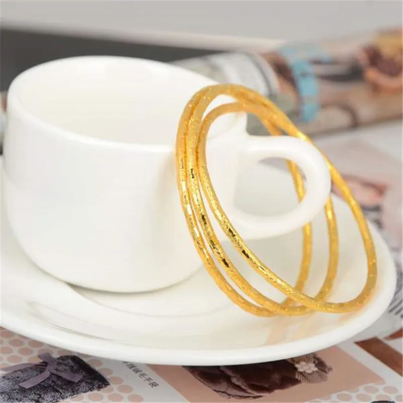 NEW 3/4/6pcs 1 Set New Fashion Gold Silver Color Baby Kids Children Round Band Bangles Cuff Anklets Muslim Bracelet Drop Ship