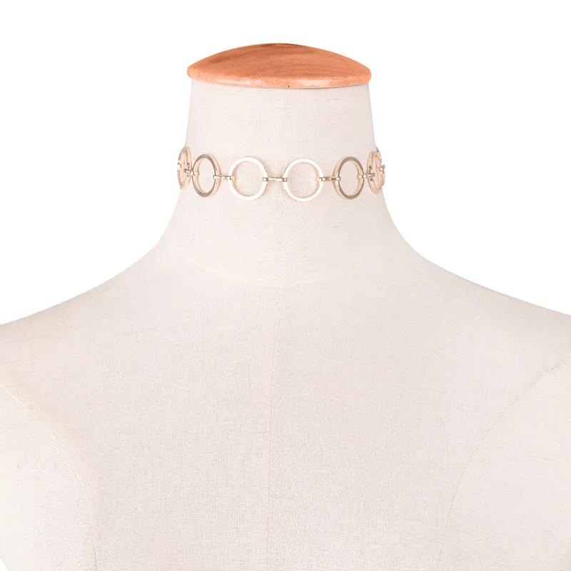 Gorące najnowsze modne dodatki mieszają kolor metalowy okrągły naszyjnik typu choker dla miłośników pary N187 — zdjęcie 5