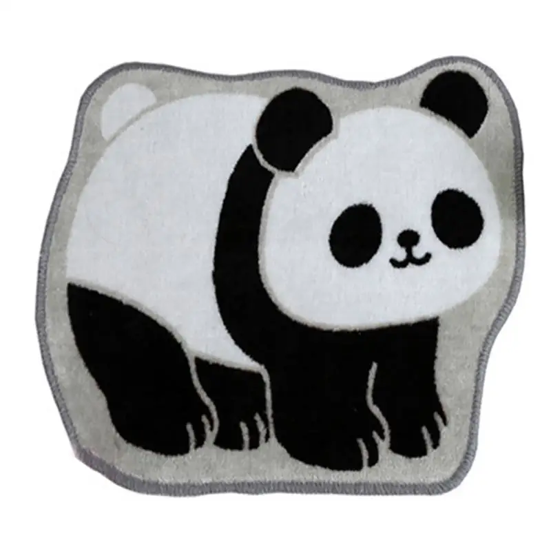 Bath Mat Non-Slip Polyester Panda Pattern Bathroom Carpet Area Rug For Bathroom