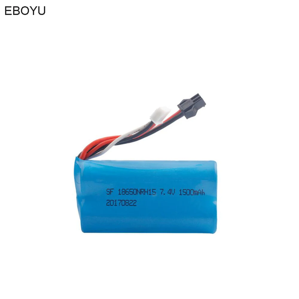 EBOYU 7.4V 1500mAh Battery with SM 2P Plug for Syma Q1 S033G TKKJ H101 RC Boat UDI U12A QS8019 QS8004 6088T RC Quadcopter Drone