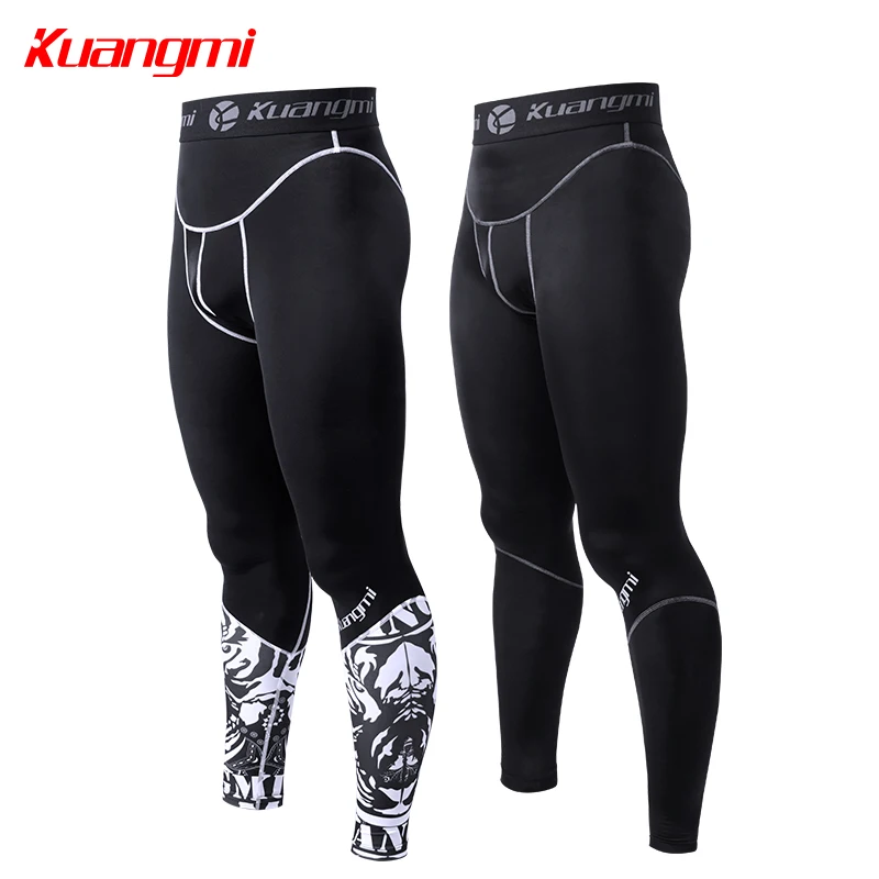 

Kuangmi Men Tight Jogging Pants Quick Dry Gym Clothing Fitness Sportswear Elastic Compression Trousers Running Sport Training