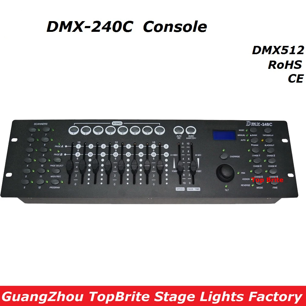 2017 Free Shipping High Quality DMX240 Controller DMX 512 Dj Disco Console Equipments For Stage Party Wedding Events Lighting