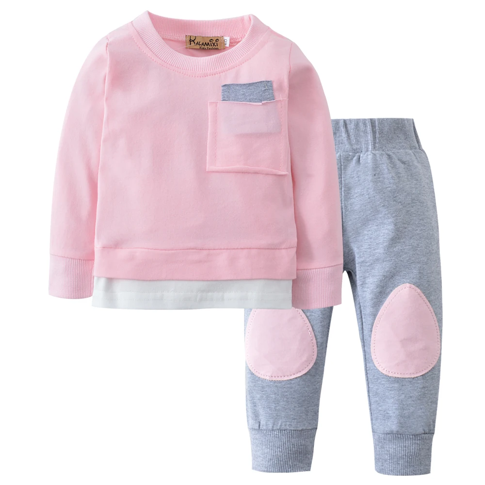 Newborn Infant Clothes Baby Boys Girls Clothing Sets Cute Long Sleeve T-Shirt Tops + Long Pants 2Pcs Toddler Outfits Set