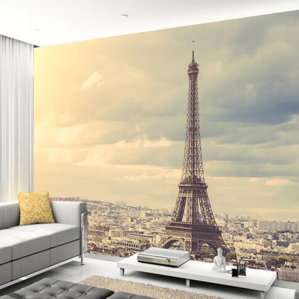 

Papel de pared Eiffel Tower under the sun city building 3d wallpaper mural,living room TV wall bedroom wall papers home decor