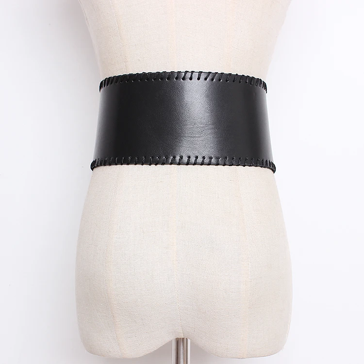 Women's Runway Fashion PU leather Cummerbunds Female Dress Corsets Waistband Belts decoration Wide Belt R1364