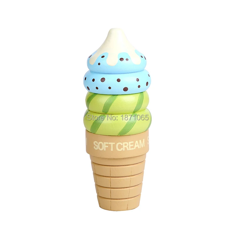 3Pcs/lot Wooden Kitchen Toys Magnet Connected Strawberry Chocolate Ice Cream  Food Toys Children Play House Gift For Girl Boy