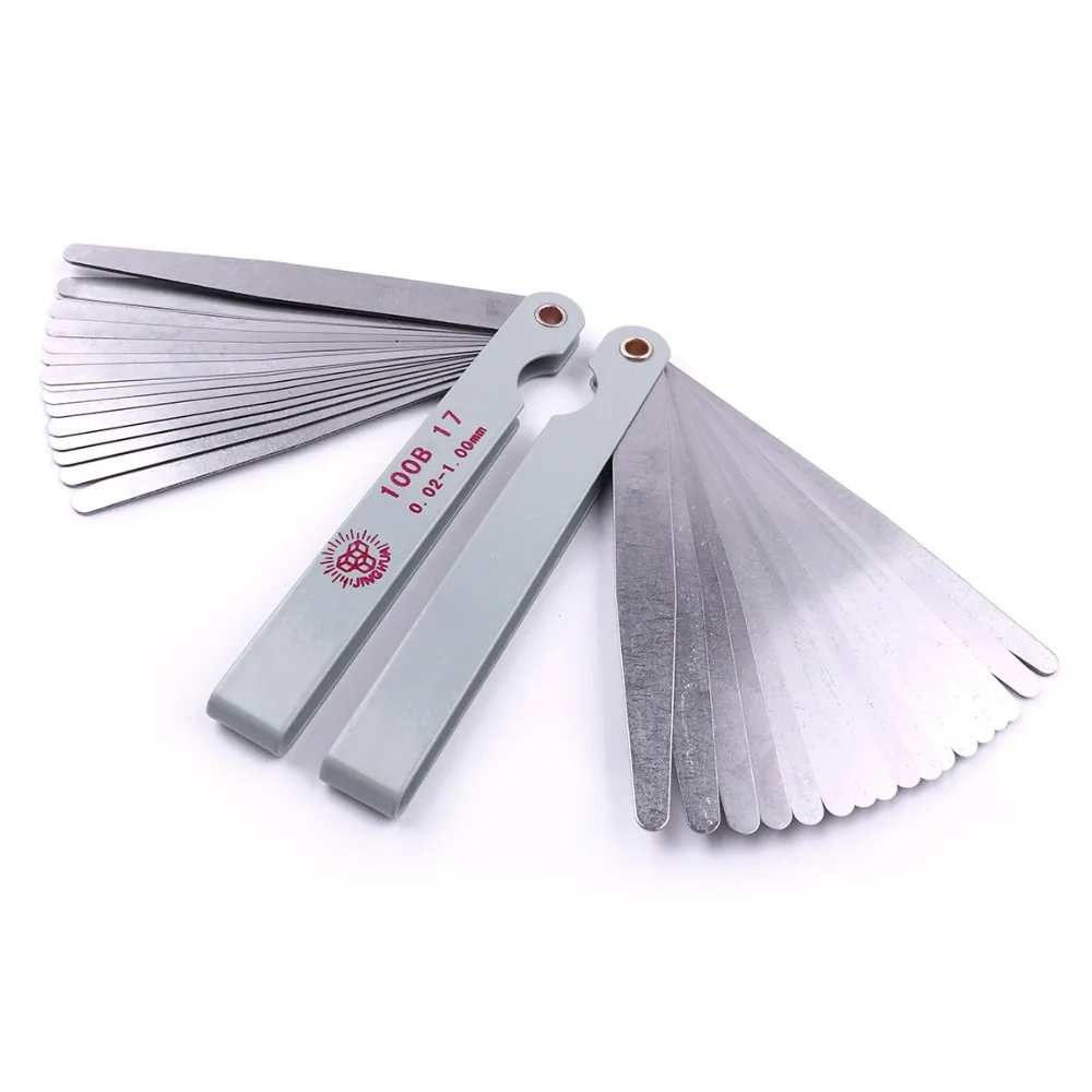 1Pc High Feeler Gauge 0.02มม.-1.0มม.สแตนเลส Gap Gauge พับ Feeler เครื่องวัดวัดเครื่องมือปลั๊ก Feeler