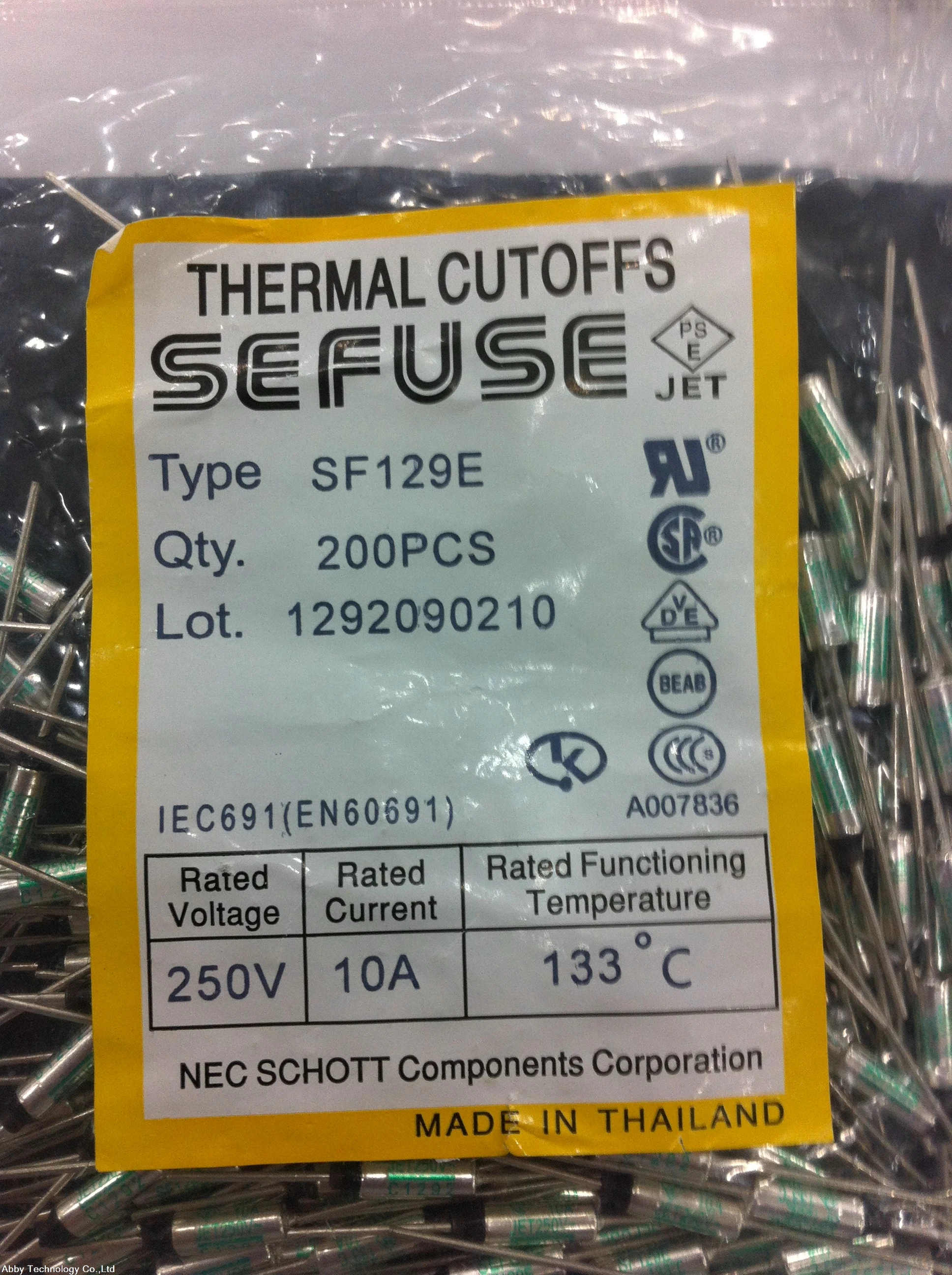 5PCS SF129E SEFUSE Cutoffs NEC Thermal Fuse 133C 133 Degree 10A 250V