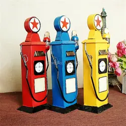 Free shipping Handmade gas station model Vintage metal craft shooting props Retro Bar/Pub/Cafe/Shop decoration