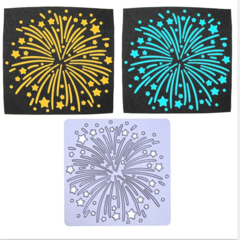 

YINISE Fireworks Metal Cutting Dies For Scrapbooking Stencils DIY Album Cards Decoration Embossing Folder Die Cuts Tools