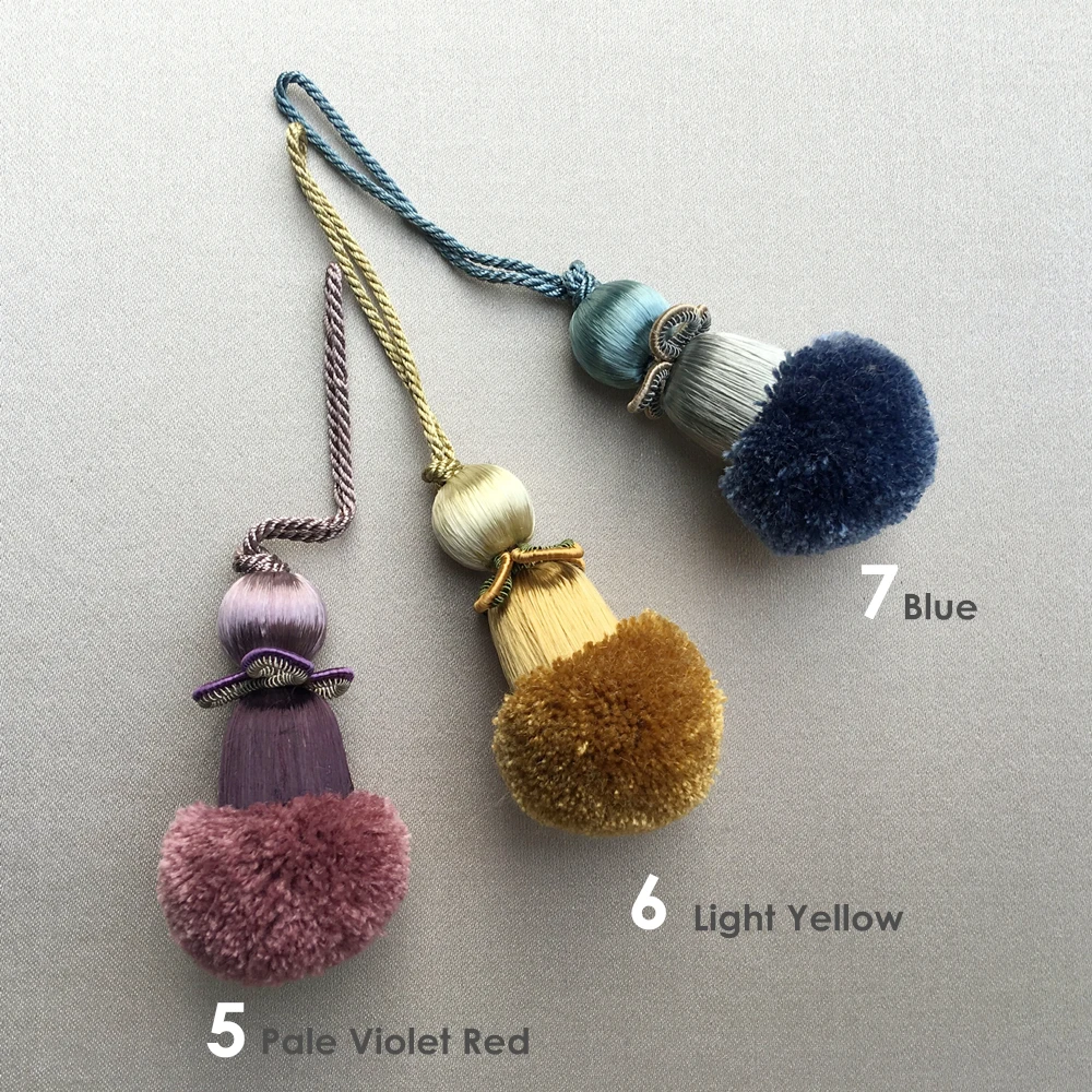 Delicate Small Pompon Tassel Drops for Hometextile Table Runner Pendant Sofa Valance Bag Decorative bobble Accessories