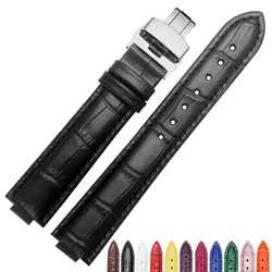 Color genuine leather strap 16*12mm 20*16mm Convex interface butterfly clasp replacement leather watch band for R30939125