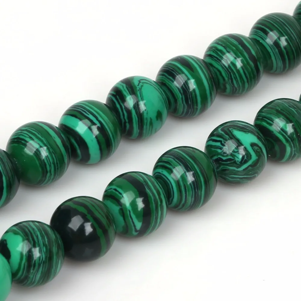 4/6/8/10/12mm Synthesis Round Malachite Beads Nature Stone Beads Jewelry Findings Beads For Jewelry Making Bracelet Necklace DIY