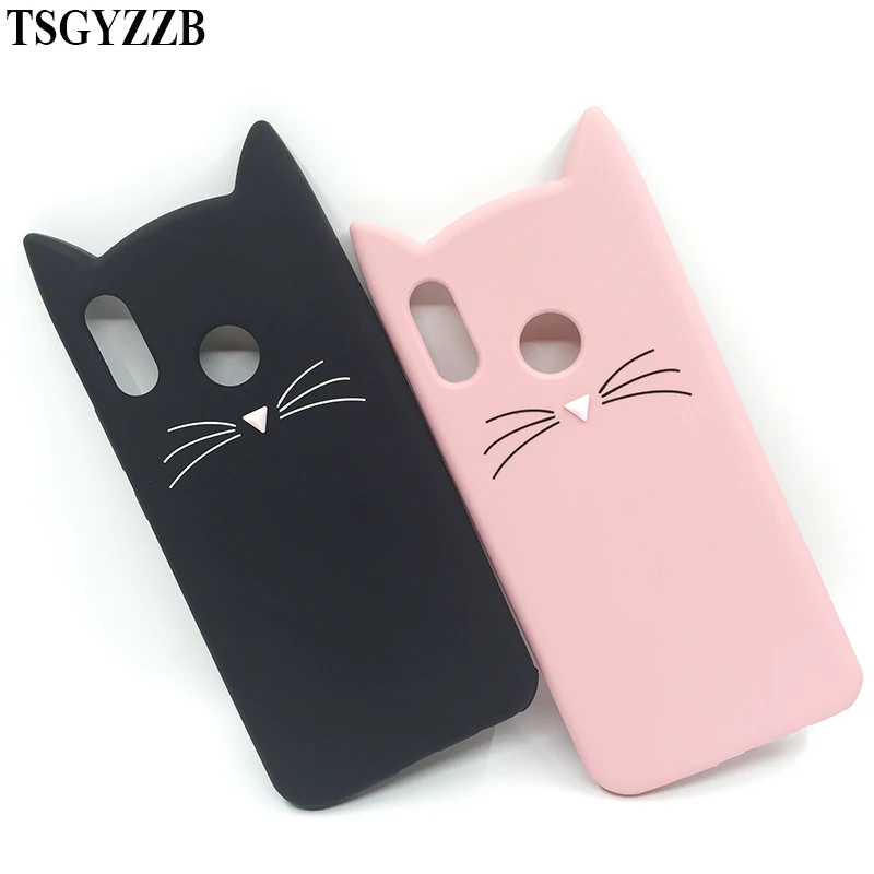 Cute Cover For Huawei P40 P30 Lite Y5 2018 Y6 Prime 2018 Honor 7C AUM-L41 Russian Case 3D Cartoon Cat Soft Silicone Phone Case