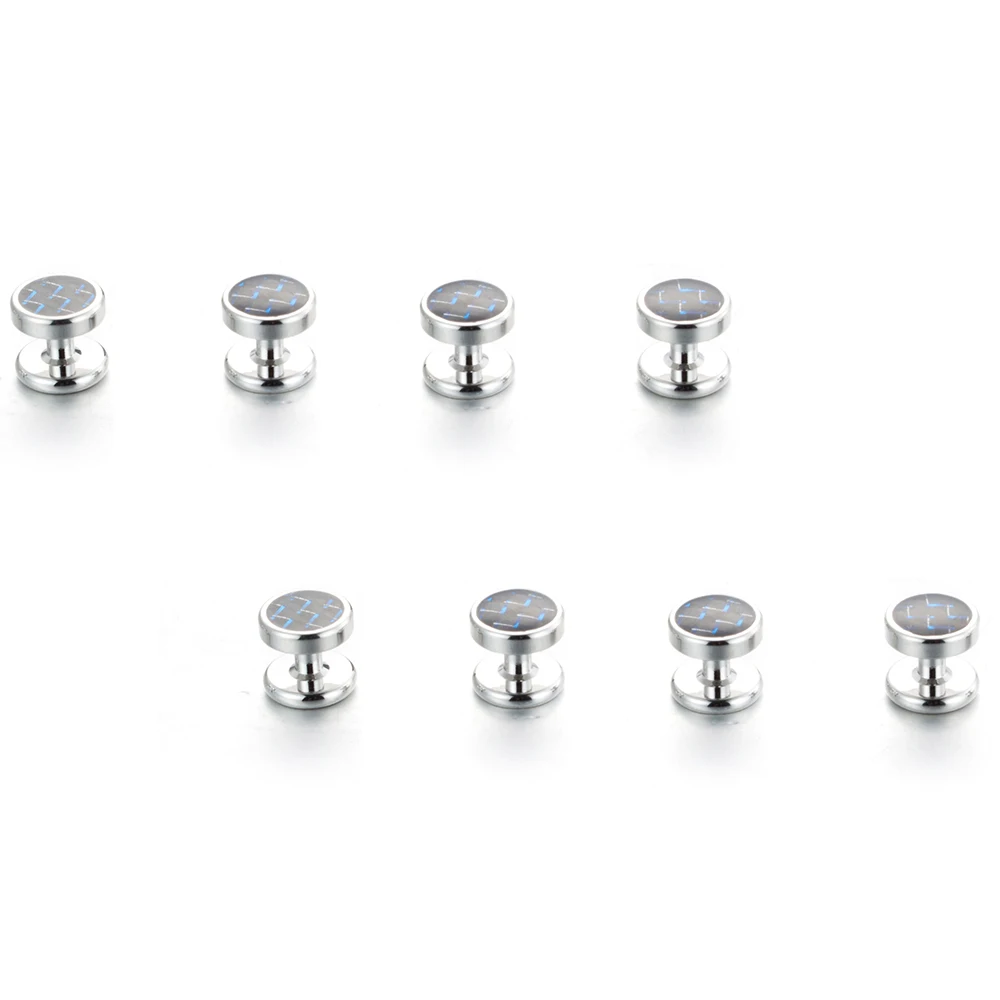 VAGULA Newly 8PCS SET Tuxedo Collar Stud Sleeve Button Uniform Shirt Cuff links Top Luxury Brand Bonito Gemelos V20