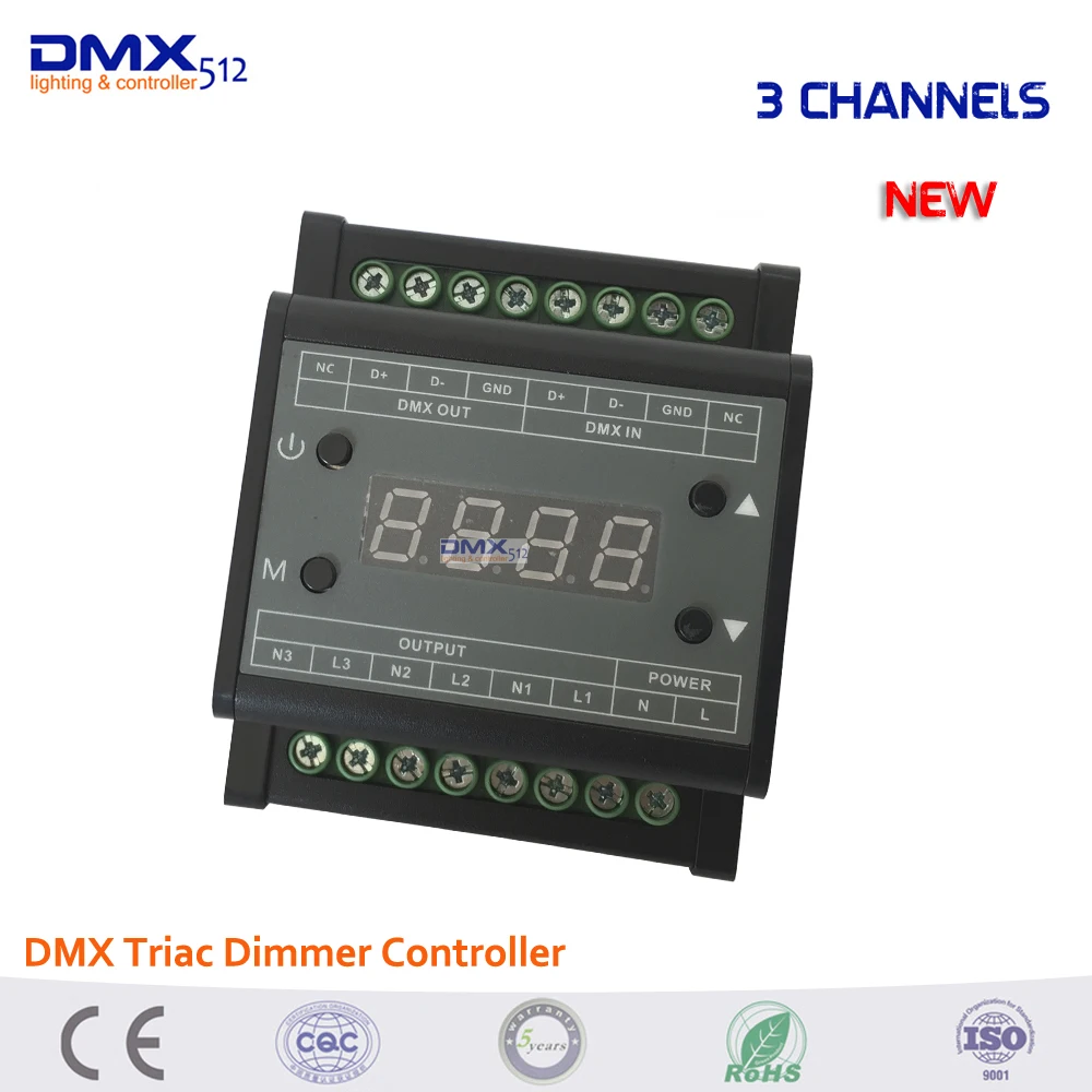 Dmx Triac Dimmer Controller Led Brightness 3 Channels 3*110w/110V, 3*220w/220V Output high voltage 3CH 1A/CH for led panel light