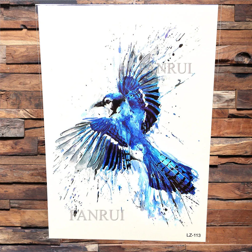 FANRUI 3D Flamingo Wolf Colorful Temporary Tattoo Sticker Makeup Fake Tatoo Women Men Waterproof Body Art Arm Watercolor Tattoos