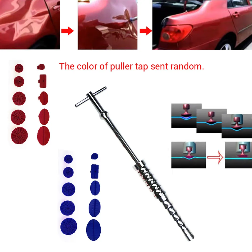 NEW Hand Tools Red / Blue Paintless Car Dent Repair Hail Tool Accessories Removal T Bar Side Hammer Glue Puller Tap Tool