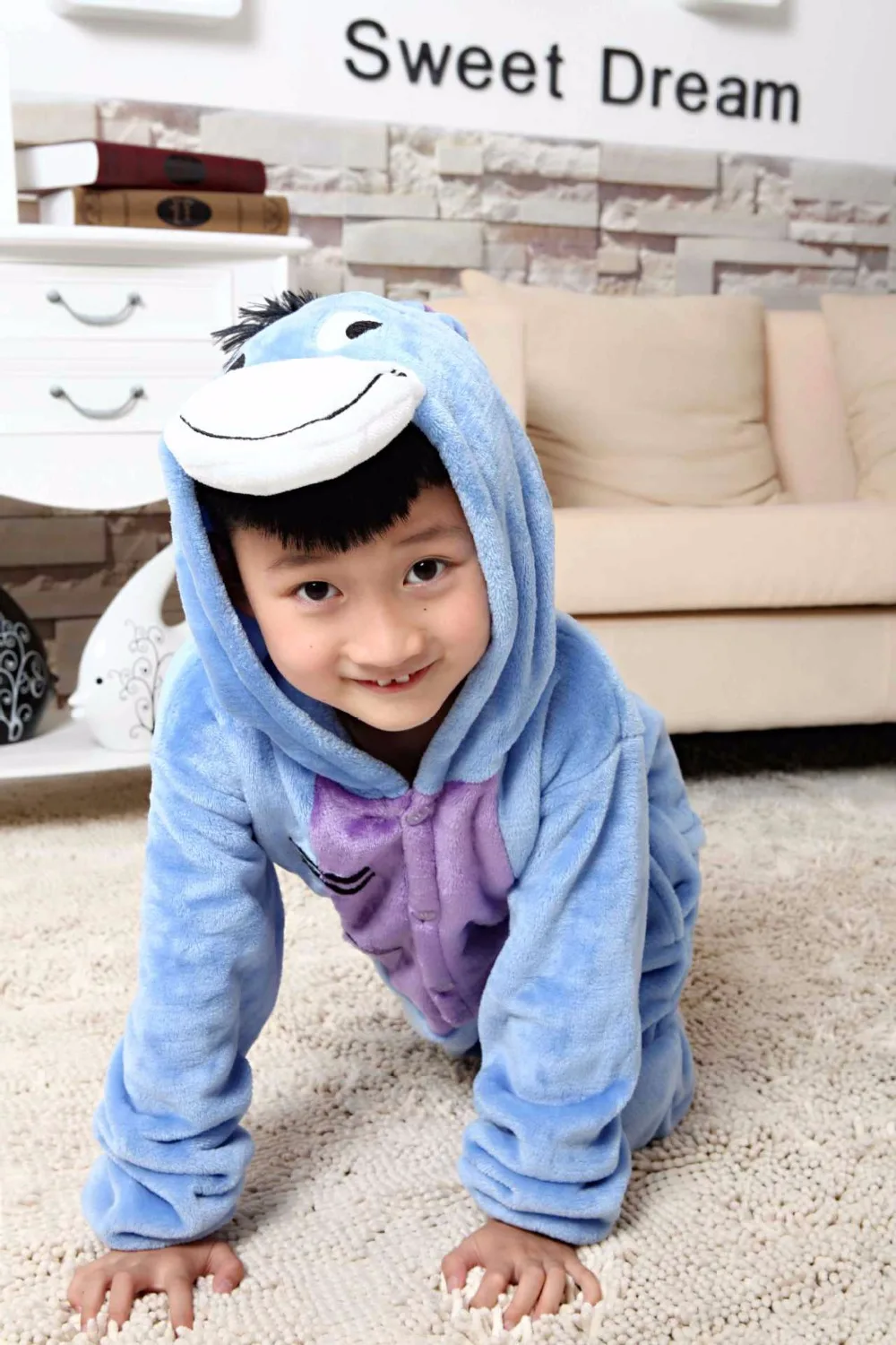 Unisex Children Clothing Donkey Animal Pajamas Cosplay Costumes kids clothes Boys Girls robe Flannel sleepwear Onesies Pyjama