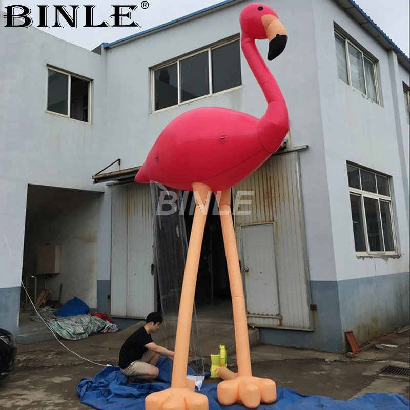 Hot Koop 5M 16ft Tall Giant Opblaasbare Flamingo Opblaasbare Vogel Animal Model Voor Outdoor Reclame Decoratie