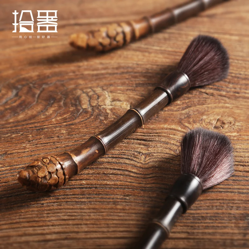 Creative Handmade Bamboo Tea Brush Cleaner Tea Tray Green Tea Kung Fu Tea Tools Makeup Brushes Kettle Cup Pots Kitchen Washing